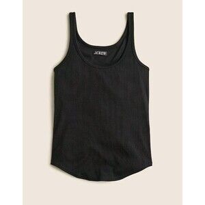 J.Crew Vintage Rib Shelf-Bra Tank Top Black Cotton Modal Elastane Size XS NWT